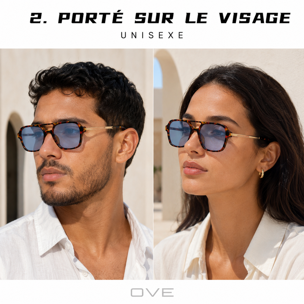 L’Éclipse – Monture marron • Verres bleu fumé