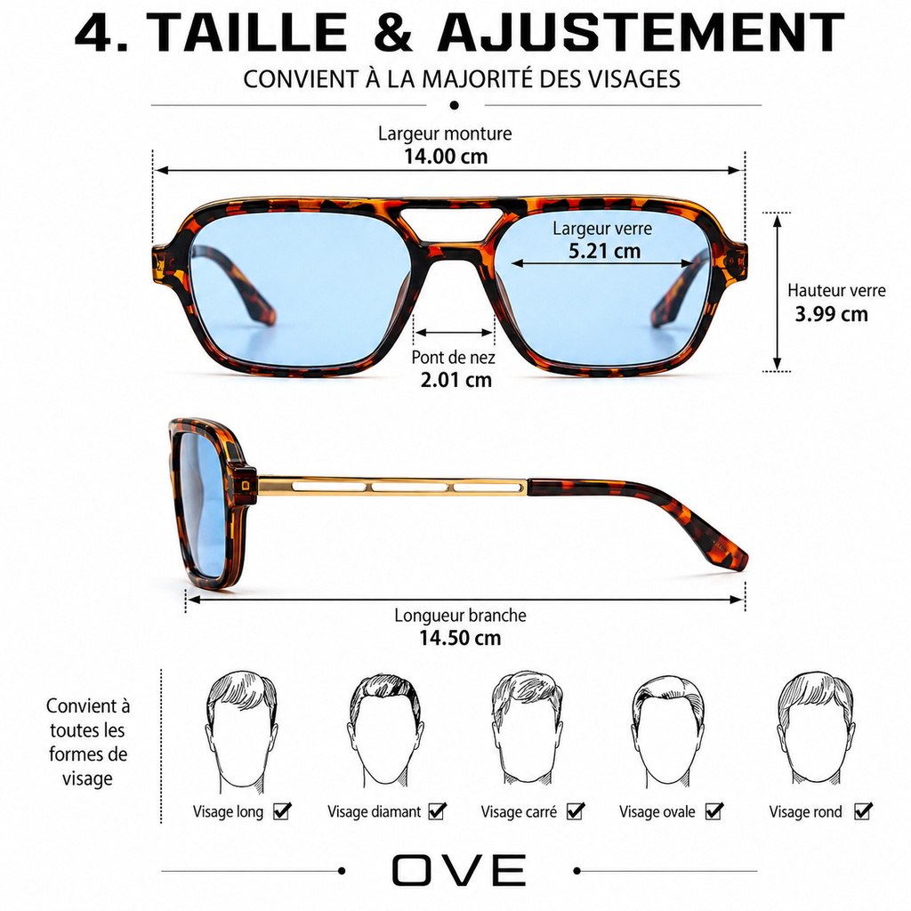 L’Éclipse – Monture marron • Verres bleu fumé