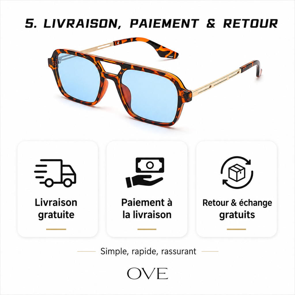 L’Éclipse – Monture marron • Verres bleu fumé