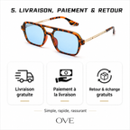 L’Éclipse – Monture marron • Verres bleu fumé