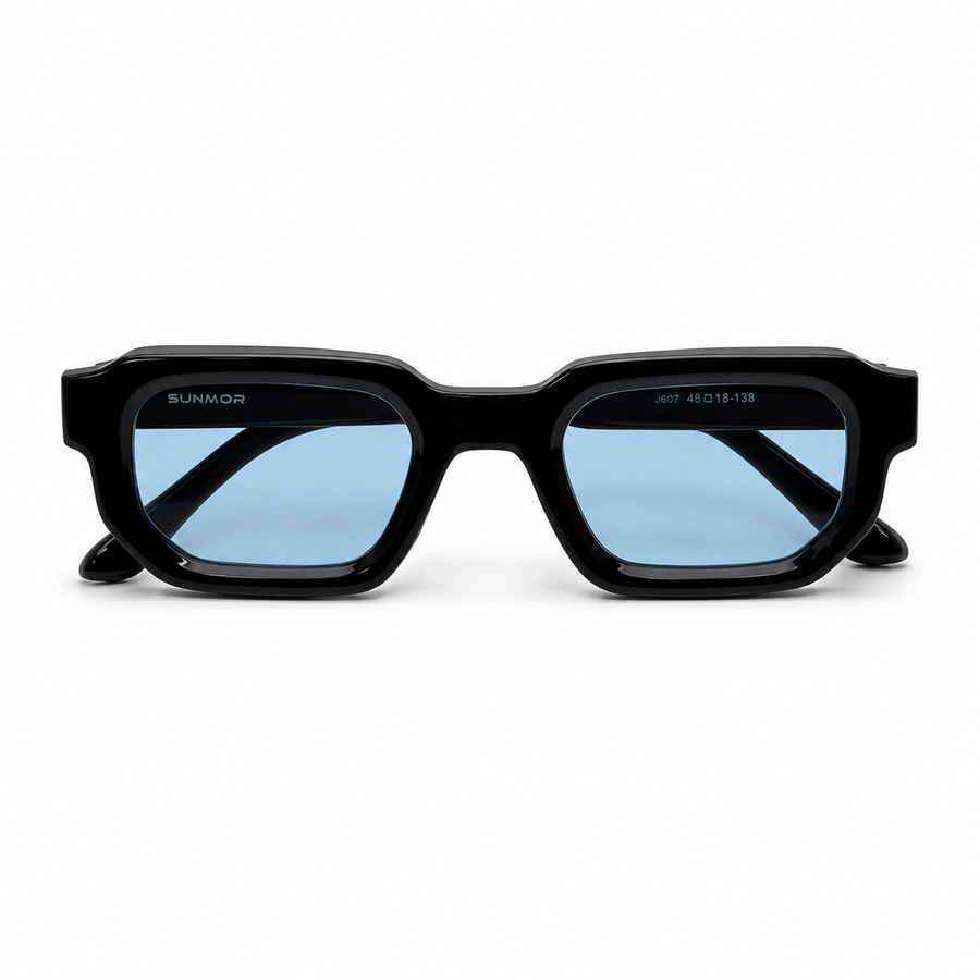 NOIR — Lunettes Rectangulaires Glacées™
