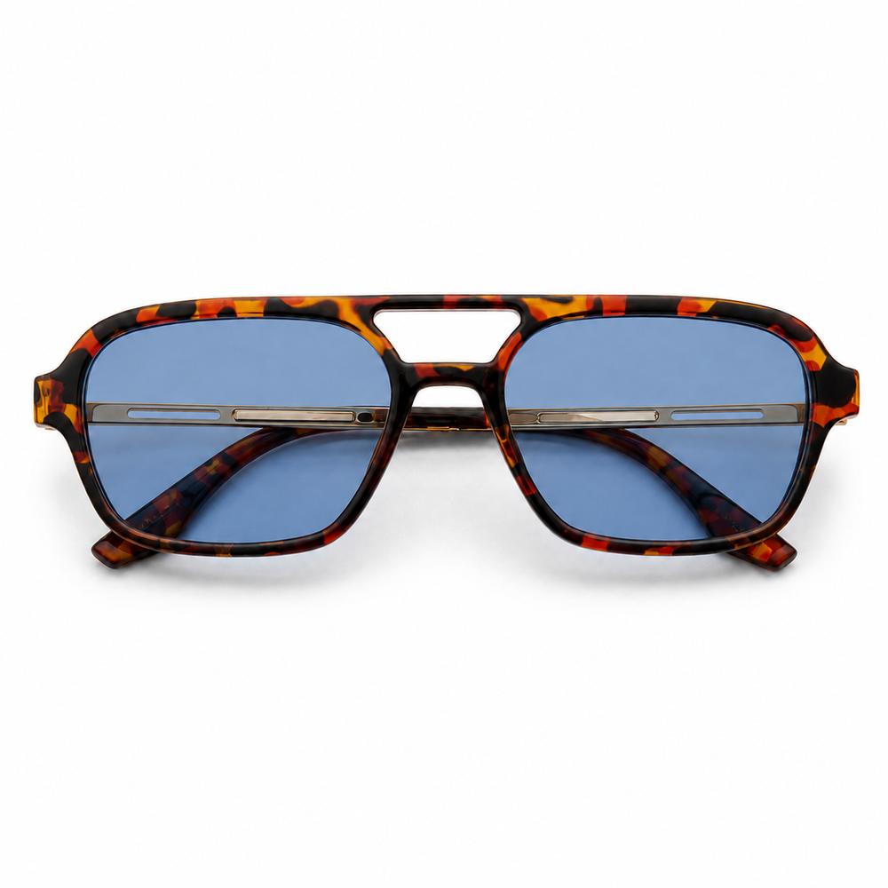 L’Éclipse – Monture marron • Verres bleu fumé