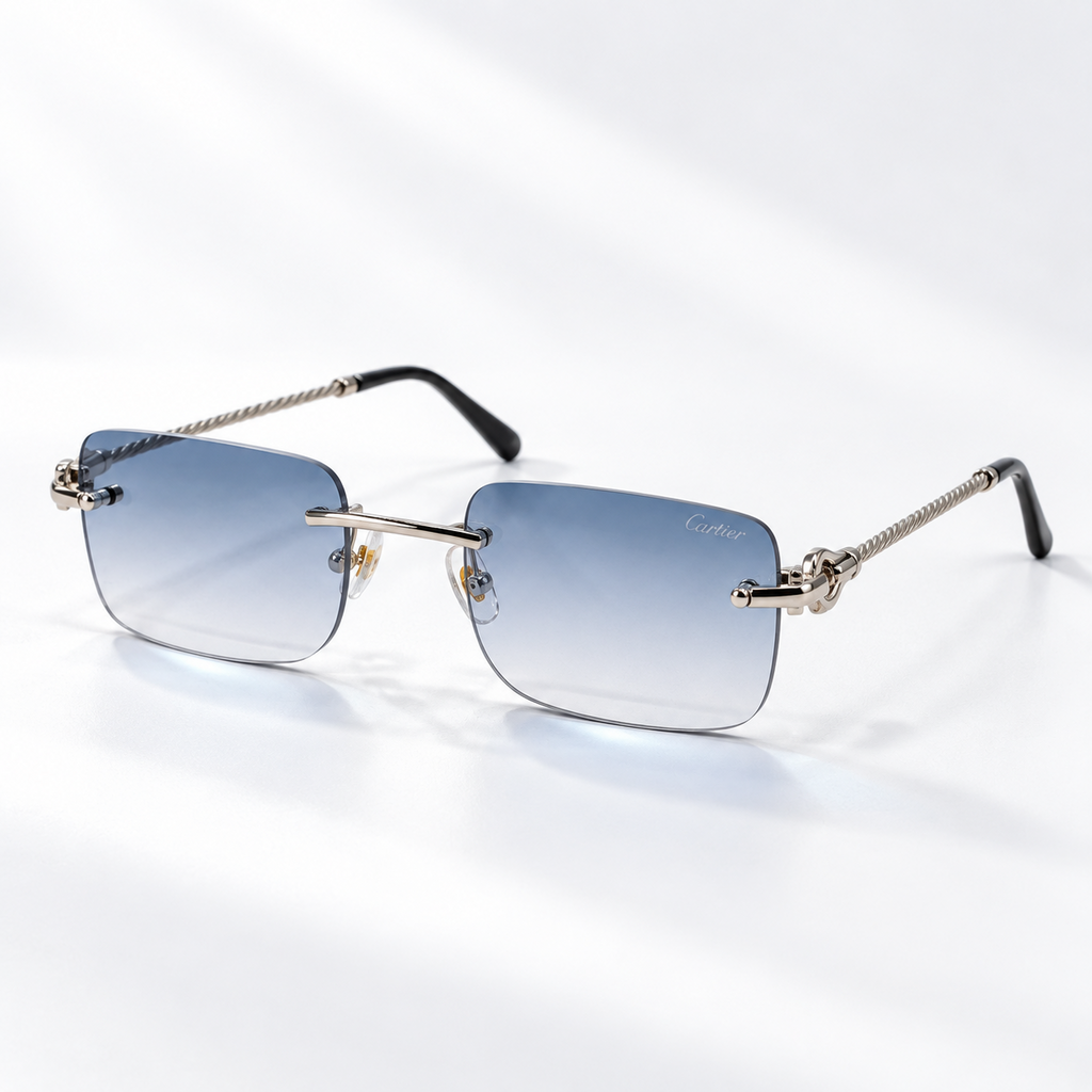 AZUR blue gradient sunglasses three-quarter view