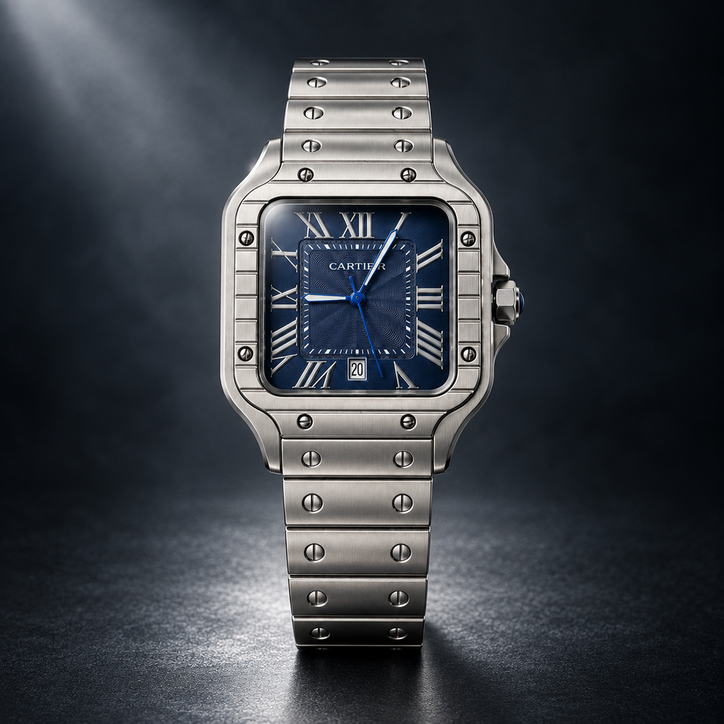 AZUR silver watch front view